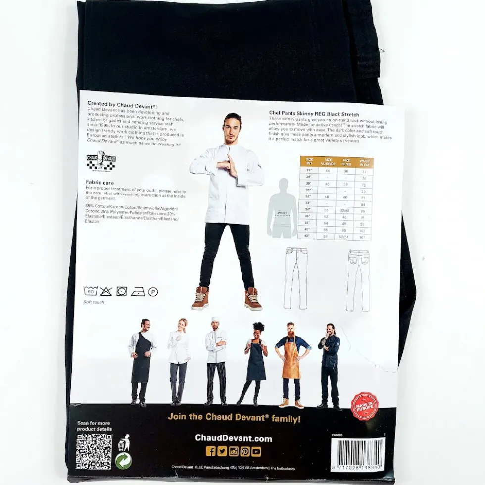 Chaud Devant Chef pants Skinny fit kokin housut koko 34"