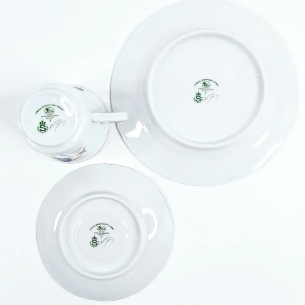 Hutschenreuther Flora Nordic kahvikuppisetti 18 osaa