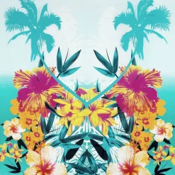 Kukkakuviollinen huivi 150 x 130 cm
