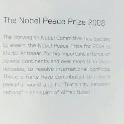 Martti Ahtisaari 2008 Nobelin rauhanpalkinto postimerkkivihko