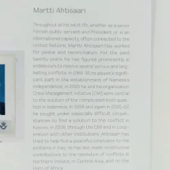 Martti Ahtisaari 2008 Nobelin rauhanpalkinto postimerkkivihko