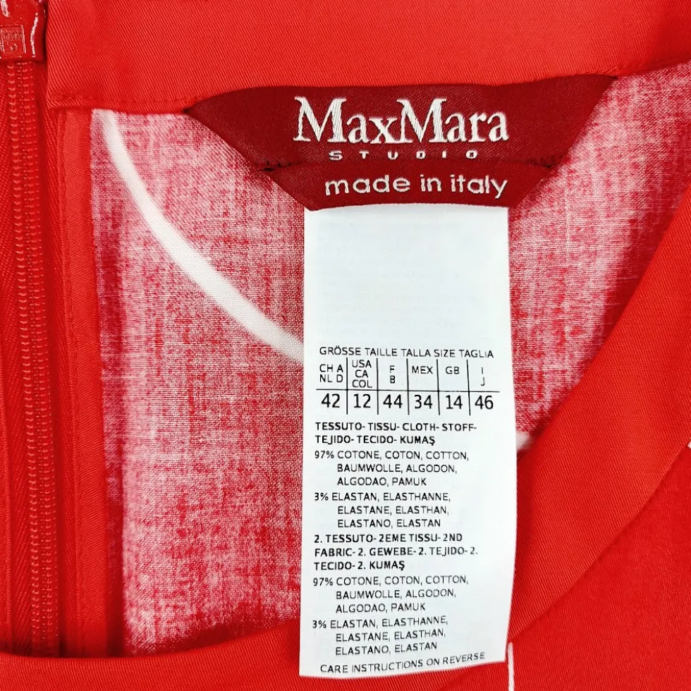 Max Mara Studio Red Cherry Print mekko koko 42