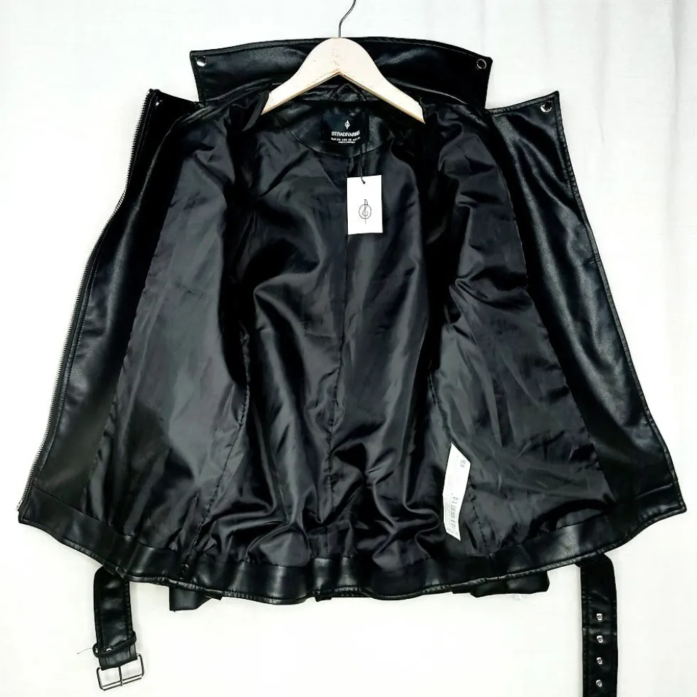 Stradivarius tekonahkainen biker-takki koko XS
