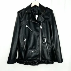 Stradivarius tekonahkainen biker-takki koko XS