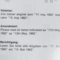 Tanskan postimerkit 1982