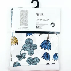 Vallila Lemmikki blue beige sivuverho 140x240 cm